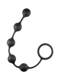 Чёрная анальная цепочка Classic Anal Beads - 31,5 см. фото в интим магазине Love Boat