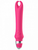 Розовый вибратор с рожками Pedicel - 17,8 см.