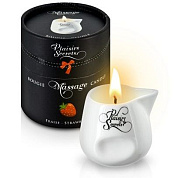 Массажная свеча с ароматом клубники Bougie de Massage Gourmande Fraise - 80 мл. фото в интим магазине Love Boat