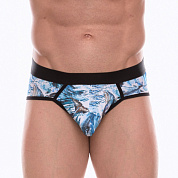 Мужские трусы-стринги с принтом в виде китов в волнах фото в интим магазине Love Boat