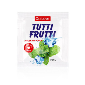 Саше гель-смазки Tutti-frutti со вкусом мяты - 4 гр. фото в интим магазине Love Boat