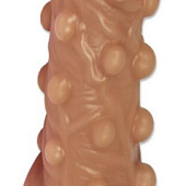 Телесная насадка с бугорками и открытой головкой Nude Sleeve S - 10 см.