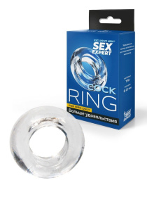 Прозрачное эрекционное кольцо-бублик фото в интим магазине Love Boat