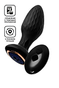 Черная анальная вибровтулка Tucana с ротацией и управлением через приложение - 12 см. фото в интим магазине Love Boat