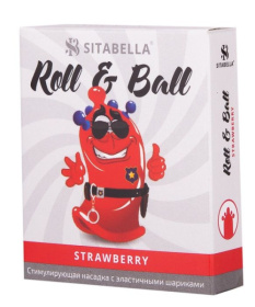 Стимулирующий презерватив-насадка Roll   Ball Strawberry фото в интим магазине Love Boat