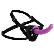 Лиловый поясной страпон Navigator Silicone G-Spot Dildo with Harness - 17,8 см. фото в интим магазине Love Boat