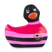 Вибратор-уточка I Rub My Duckie 2.0 Colors с черно-розовыми полосками фото в интим магазине Love Boat
