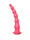 Розовый удлинённый анальный стимулятор с шариками - 22 см.