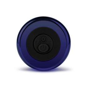 Синий стеклянный анальный стимулятор на дистанционном управлении Beaded Buttplug