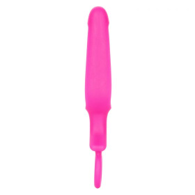 Розовая силиконовая пробка с прорезью Silicone Groove Probe - 10,25 см.