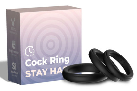 Набор из 3 черных эрекционных колец Stay Hard фото в интим магазине Love Boat