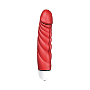 Красный вибратор с рёбрышками Mr. Big Intense - 18,4 см. фото в интим магазине Love Boat