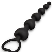 Черная силиконовая анальная елочка - 15 см.