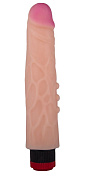 Реалистик с вибрацией и тремя точками с одной из сторон - 24,4 см. фото в интим магазине Love Boat