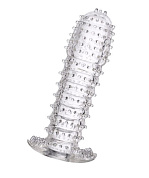 Гелевая прозрачная насадка c шипами - 12 см. фото в интим магазине Love Boat