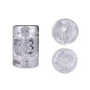 Прозрачный двусторонний мастурбатор Joy Cup - вагина и анус фото в интим магазине Love Boat