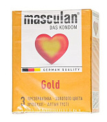 Презервативы Masculan Gold с ароматом ванили - 3 шт. фото в интим магазине Love Boat