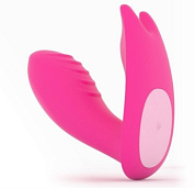 Розовый вагинально-клиторальный стимулятор MAGIC EIDOLON фото в интим магазине Love Boat