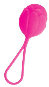 Розовый рельефный вагинальный шарик со шнурком фото в интим магазине Love Boat