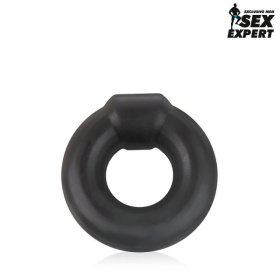 Черное силиконовое круглое эрекционное кольцо Sex Expert фото в интим магазине Love Boat