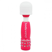 Розово-белый жезловый мини-вибратор с кристаллами Mini Massager Neon Edition фото в интим магазине Love Boat