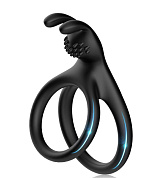 Черное эрекционное кольцо с подхватом мошонки фото в интим магазине Love Boat