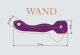 Фиолетовый двусторонний вибромассажер Heating Wand с нагревом - 22 см.