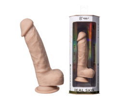 Телесный фаллоимитатор на присоске Real Skin Model 1 - 21 см.