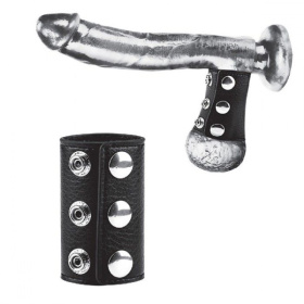 
Чёрная утяжка на кнопках 100% PVC STRAP WITH METAL SNAP фото в интим магазине Love Boat