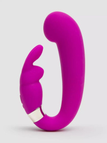 Лиловый вибратор Mini G-Spot Curve Vibe с клиторальным зайчиком