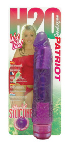 Водонепроницаемый фиолетовый вибромассажер H2O PATRIOT WATERPROOF VIBRATOR - 19 см.