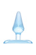 Голубая анальная втулка с ограничителем - 6,5 см.