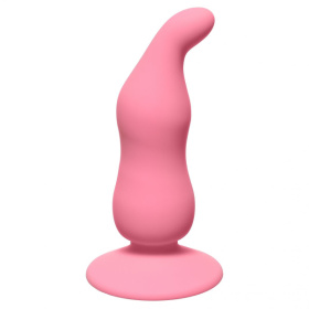 Розовая анальная пробка Waved Anal Plug Pink - 11 см. фото в интим магазине Love Boat