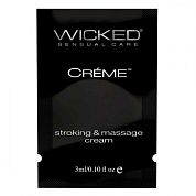 Крем для массажа и мастурбации Wicked Stroking and Massage Creme - 3 мл. фото в интим магазине Love Boat