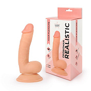 Реалистичный фаллоимитатор Erowoman телесного цвета на присоске фото в интим магазине Love Boat