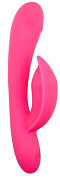 Розовый перезаряжаемый вибромассажер Sidney с функцией поглаживания - 19,5 см. фото в секс шопе Love Boat