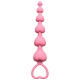Розовая анальная цепочка Heart s Beads Pink - 18 см.
