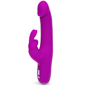 Фиолетовый перезаряжаемый вибратор Rabbit Slimline Curve Rechargeable - 24 см. фото в интим магазине Love Boat