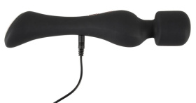 Черный вибромассажер с подогревом Cupa Warming Wand - 22,6 см.