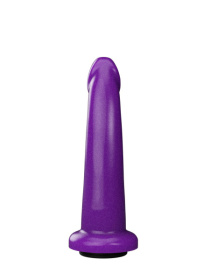 Фиолетовая гладкая изогнутая насадка-плаг - 17 см.