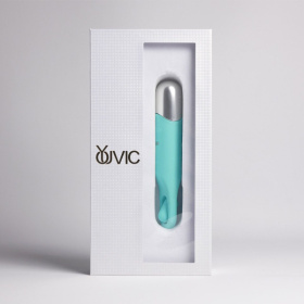 Бирюзовая многофункциональная вибропуля с щеточкой