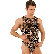 Мужская майка-борцовка с леопардовым принтом фото в интим магазине Love Boat