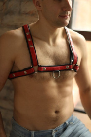 
Черно-красная мужская портупея Black-Red фото в интим магазине Love Boat