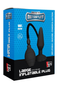 Чёрная анальная втулка с функцией расширения Large Inflatable Plug - 14,5 см.