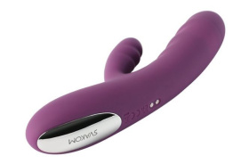 Сливовый вибратор-кролик Avery с возвратно-поступательными движениями - 18,6 см.