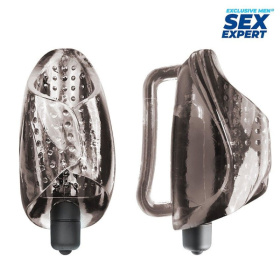 Дымчатый сквозной мастурбатор с вибрацией