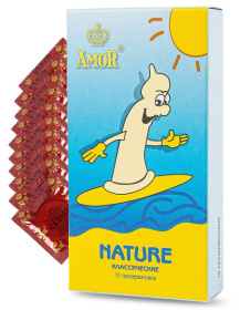 Классические презервативы AMOR Nature  Яркая линия  - 10 шт. фото в интим магазине Love Boat