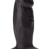 Чёрный анальный фаллос с ограничительным основанием - 12 см.