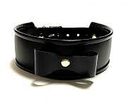
Черный ошейник с бантиком из эко-кожи фото в интим магазине Love Boat