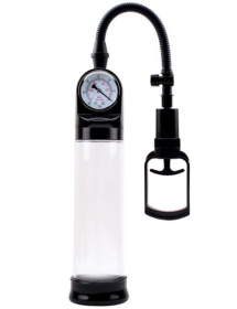 Прозрачная вакуумная  помпа с манометром Accu-Meter Power Pump X2 фото в интим магазине Love Boat